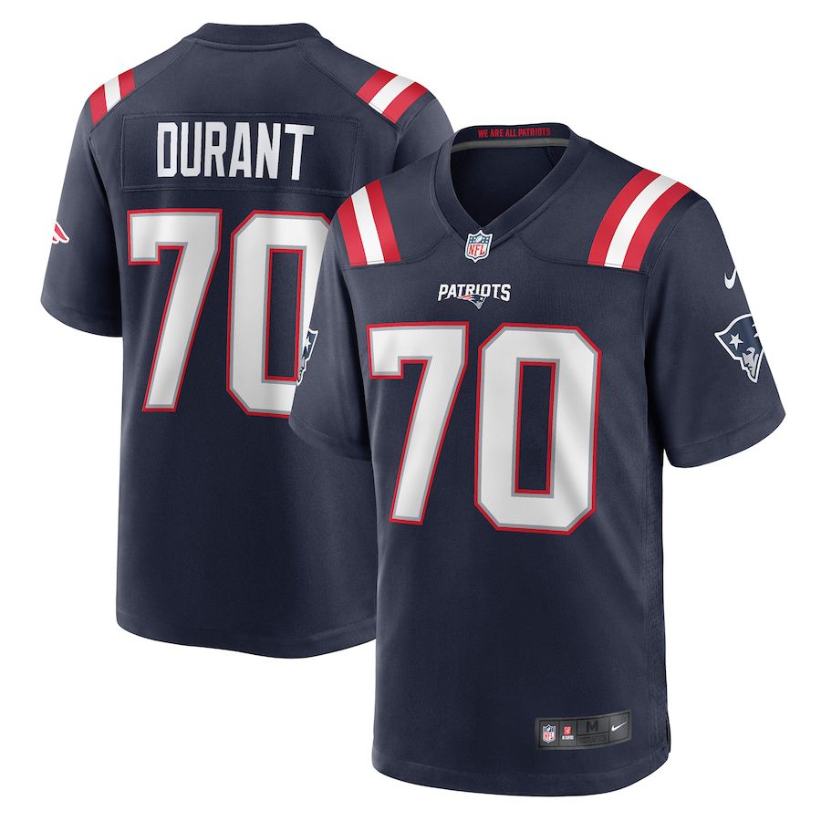 Men New England Patriots 70 Yasir Durant Nike Navy Game Player NFL Jersey